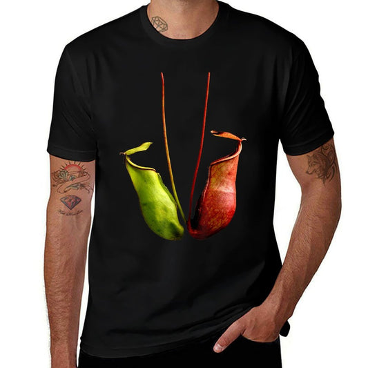Tropical Pitcher Plant Botanical Drawing Nepenthes  Polyester Blend T-Shirt