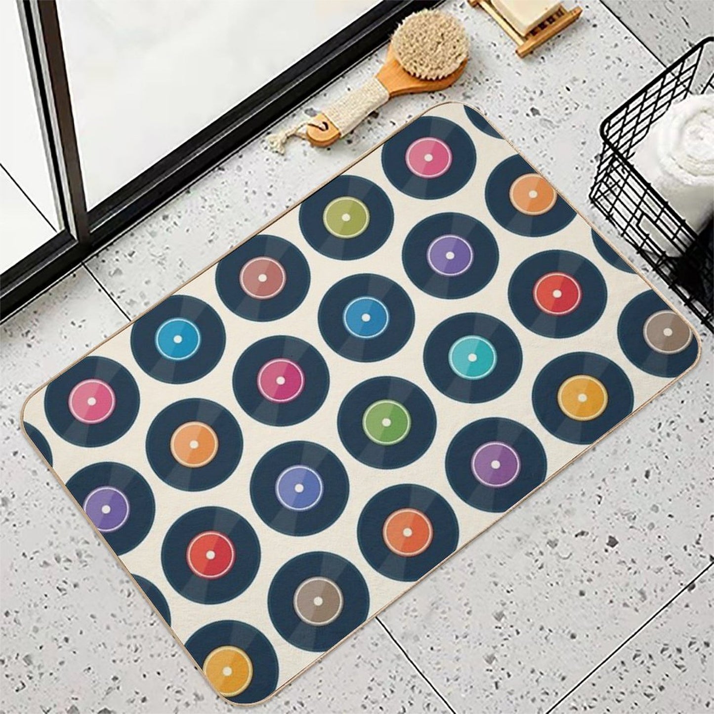 Vinyl Record Collection  Long-Lasting Bath Mat