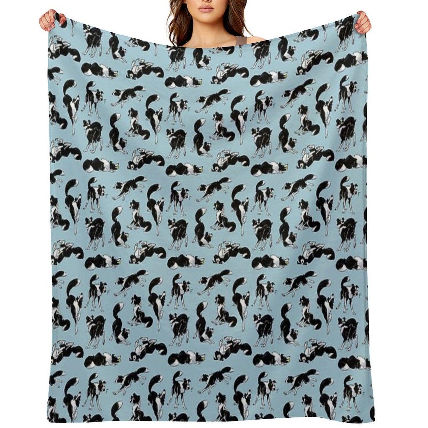 Border Collie Easy Care Throw Blanket