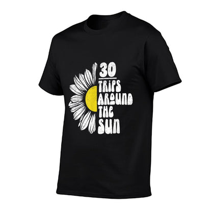 Thirty Trips Around The Sun 30 Year Old Retro 30th Birthday  Eco-friendly Material T-Shirt