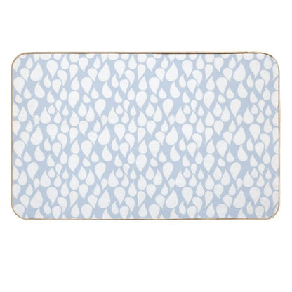 White Droptear on Light Blue Background  Toxin-Free Bath Mat