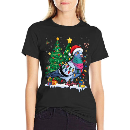 Pigeons Christmas Outfit Breeder  Fade-proof Color T-Shirt