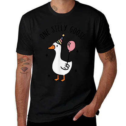 One Silly Goose Funny 1st First Birthday  Cotton T-Shirt