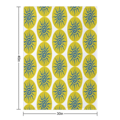 Blue Sun Spiral Boho Aesthetic Easy Care Throw Blanket