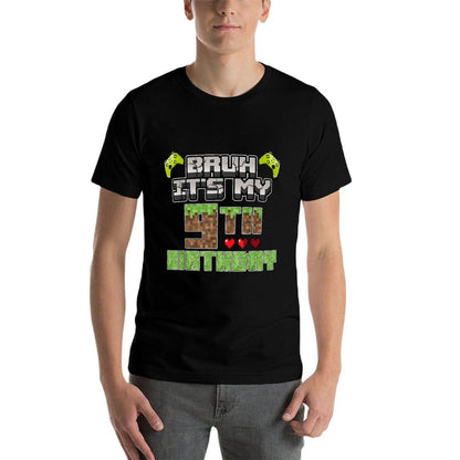 Bruh Its My 9th Birthday Boy Video Gamer Pixel Party Gaming  Tagless Design T-Shirt