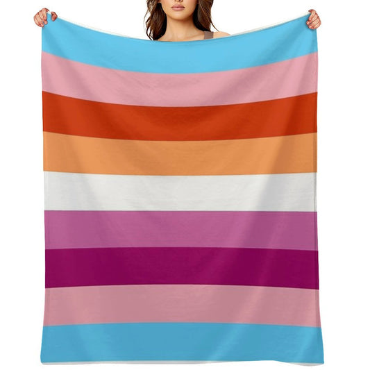 Trans Lesbian Flag Machine-washable Throw Blanket
