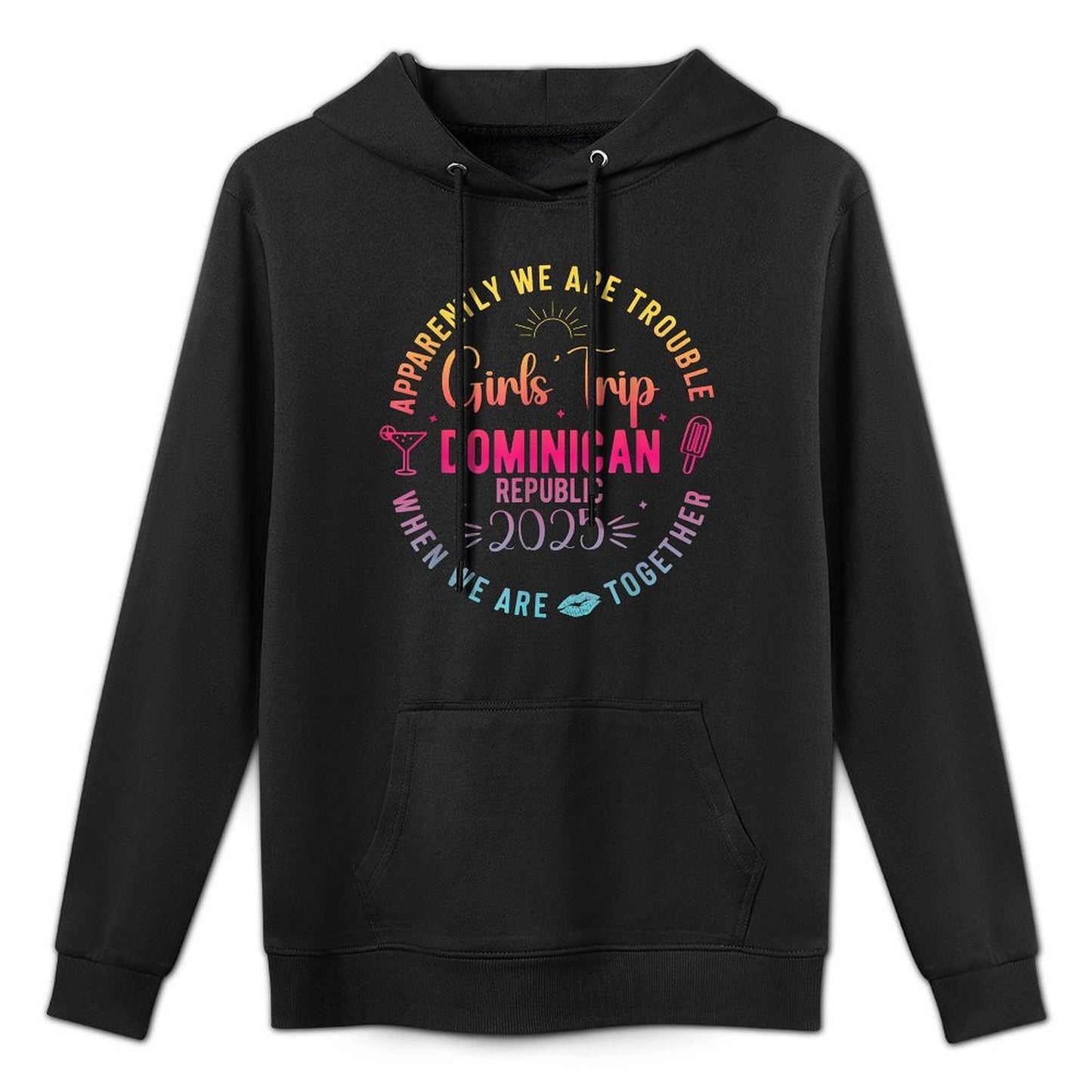Girls Trip Dominican Republic 2025 Summer Vacation Women Kangaroo Pocket Hoodie