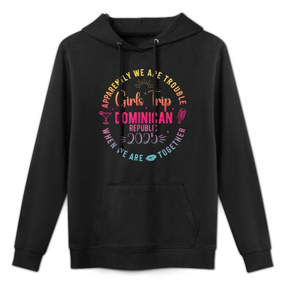 Girls Trip Dominican Republic 2025 Summer Vacation Women Kangaroo Pocket Hoodie