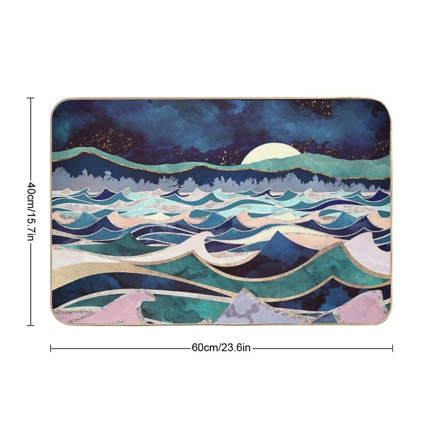 Moonlit Ocean  Repositionable Bath Mat