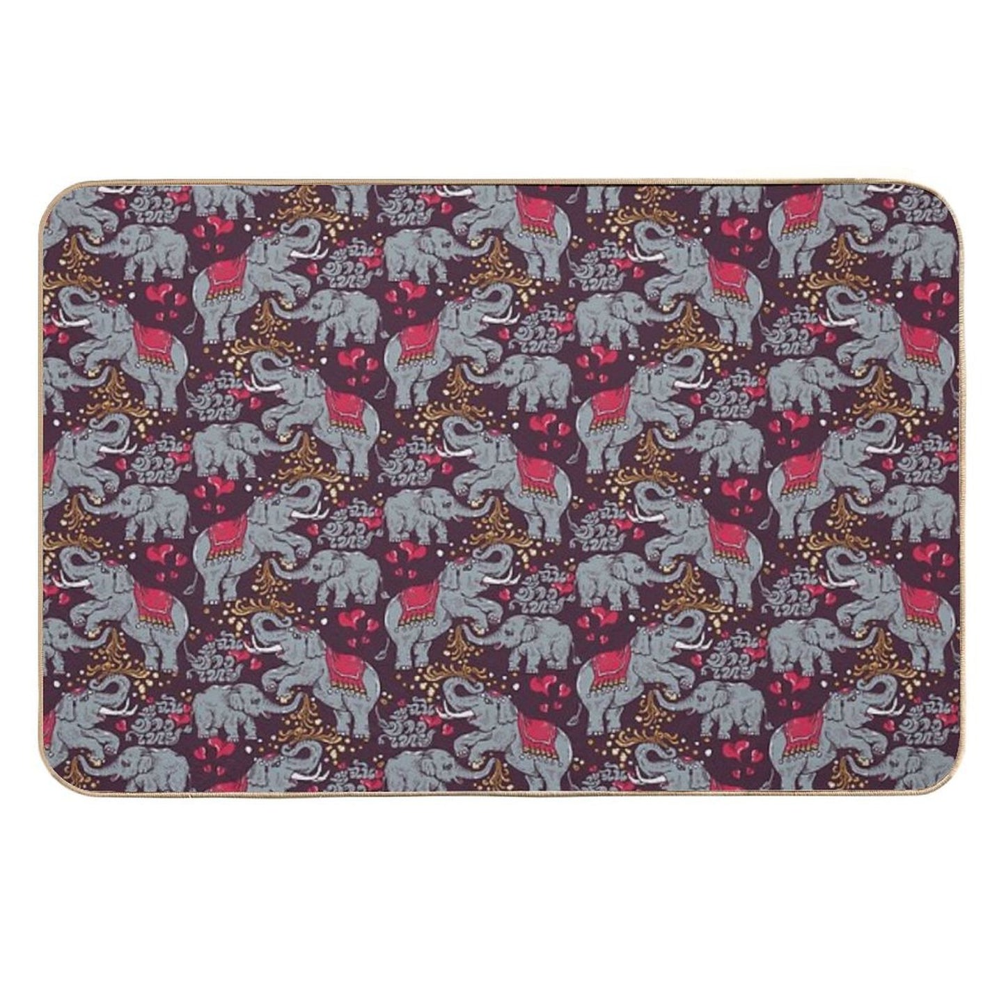 Thai Elephants Family  Odorless Bath Mat