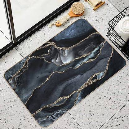 Night Masculine Marble Landscapes  Easy To Clean Bath Mat