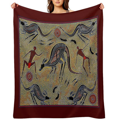 AUSTRALIAN ABORIGINAL  Vintage Art Print All-season Throw Blanket