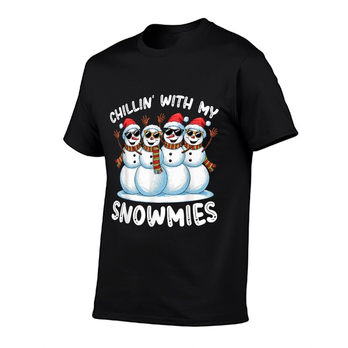 Snowman Christmas Chillin With My Snowmies Ugly  Trendy Pattern T-Shirt