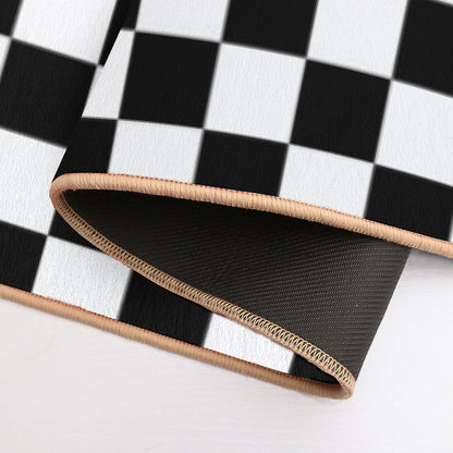 Black And White Checkerboard Pattern  Non-Slip Bath Mat