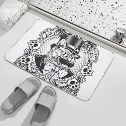 Hipster Mustache Cat  Eco-Friendly Bath Mat