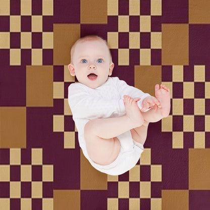 Geometric Shapes Checker Pattern 1 in Rustic  Classy Brown All-season Throw Blanket