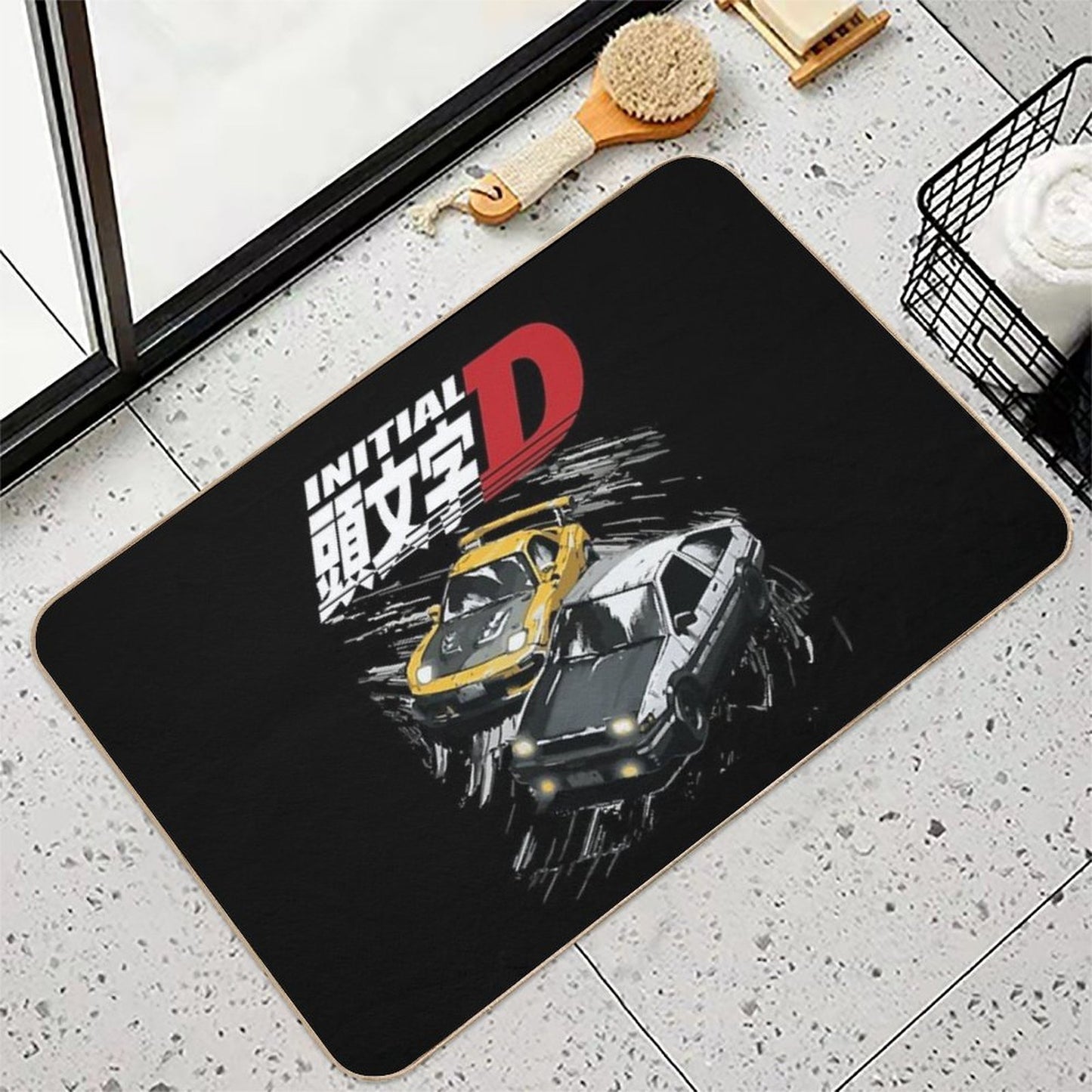 Mountain Drift Racing Initial D Tandems AE86 Vs FD Rx-7  Repositionable Bath Mat