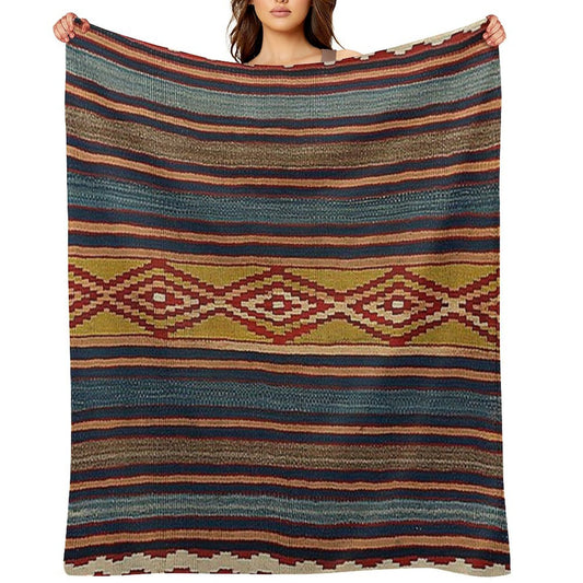Navajo Blanket,southwestern Art,native American Art,indian Art,arizona,dessert,geometric Pattern,bow And Arrows,cowboys And Indi Anti-pilling Throw Blanket