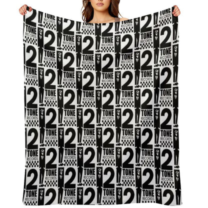 2 Tone Records T Black And White Sustainable Throw Blanket