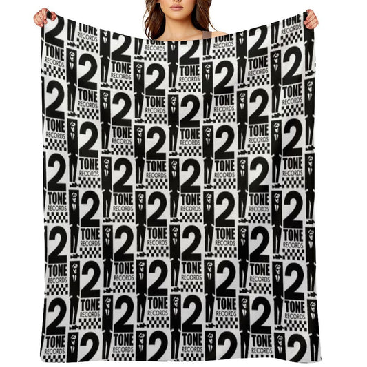 2 Tone Records T Black And White Sustainable Throw Blanket