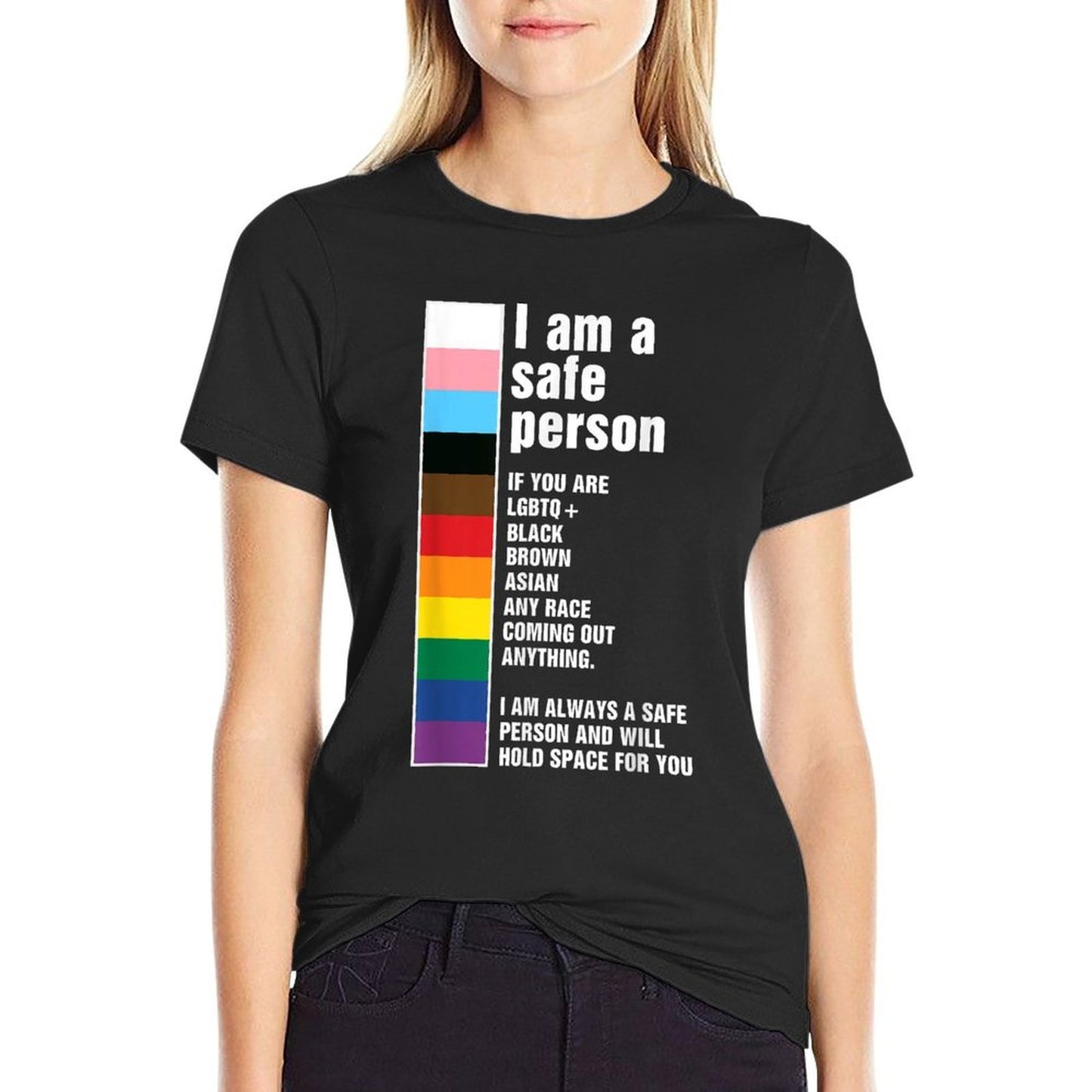 Im A Safe Person Rainbow LGBT Gay Lesbian Transgender Pride  Breathable T-Shirt