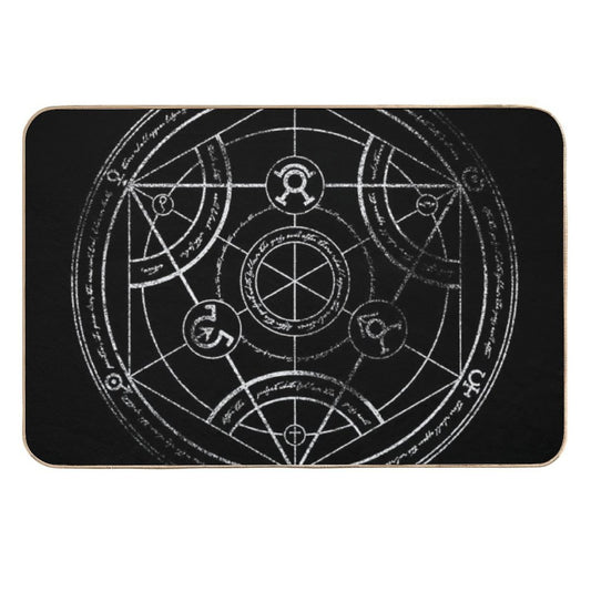 Human Transmutation Circle - Chalk  Stain-Proof Bath Mat
