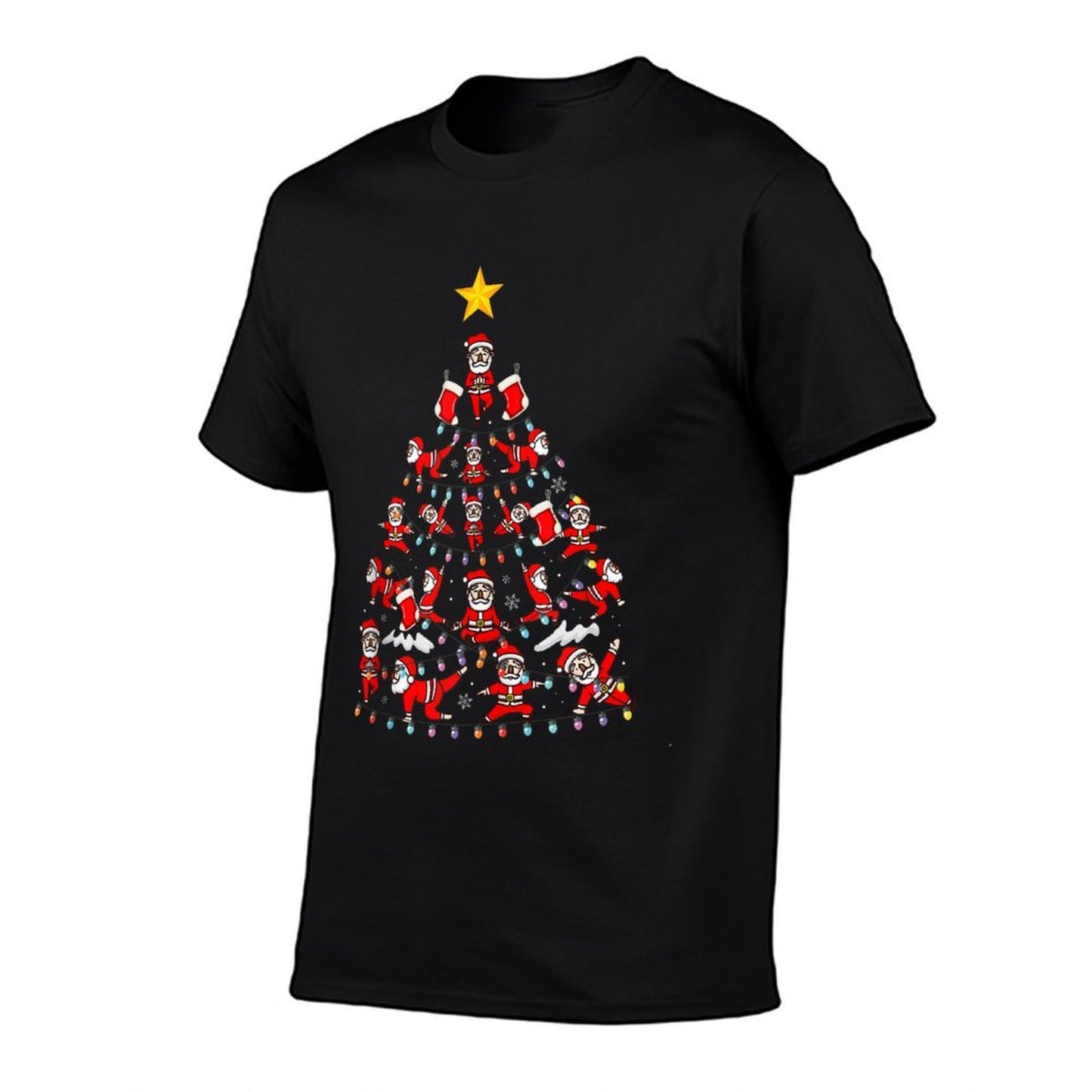 Tree Santa Claus Yoga Pose Yoga Santa Christmas Yoga Snow  Odor-resistant T-Shirt