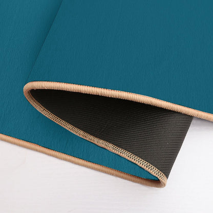 Black Turtle Burgles in Teal Durable Bath Mat