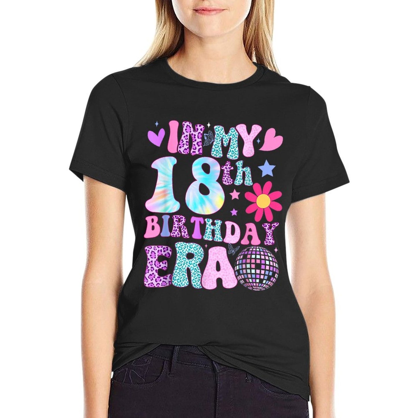 Groovy In My 18th Birthday Era Gifts Funny 18 Years Old  Eco-friendly Material T-Shirt