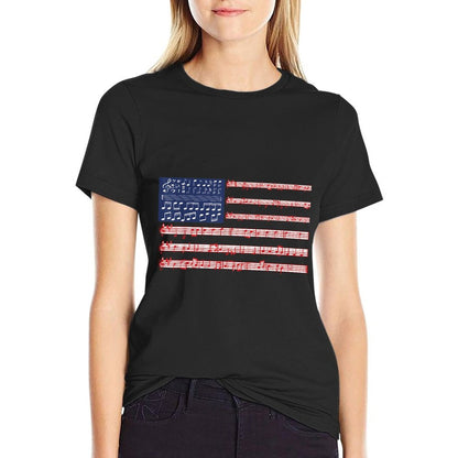 4th Of July National Anthem Music Note USA Kids Adults  Breathable T-Shirt