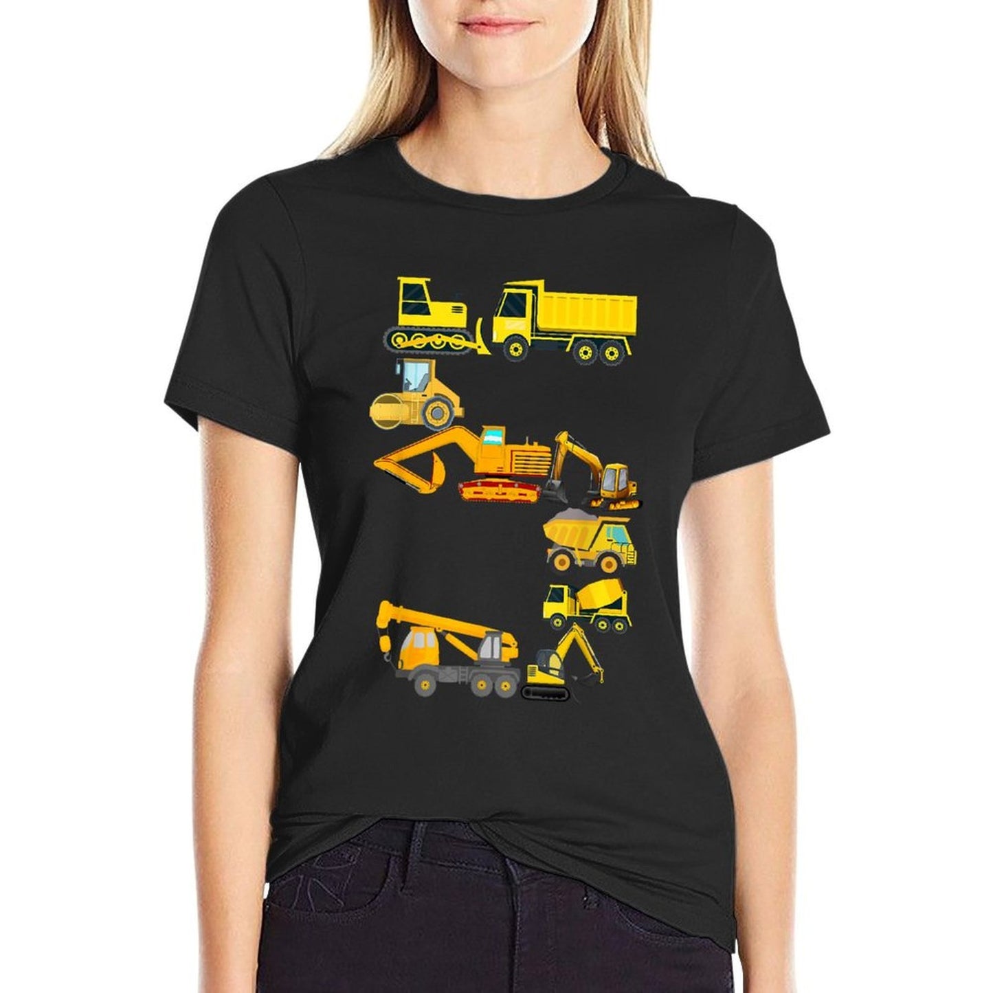 Kids Construction Truck 5th Birthday 5 Years Old Boys  Slim-fit Cut T-Shirt