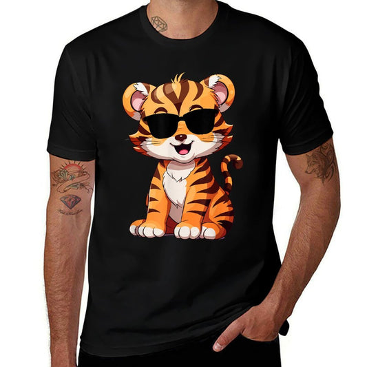 Tiger Tshirt Spirit Tiger Cub Face Wild Animal Colorful 80s  Versatile T-Shirt