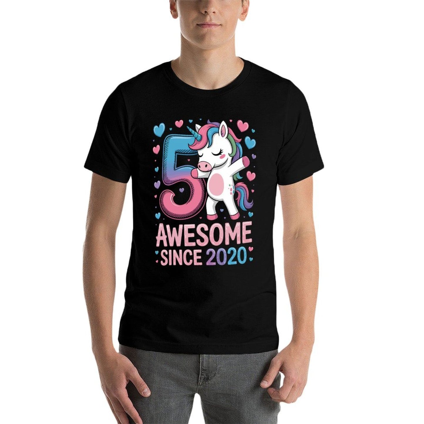 Awesome Since 2020 Dabbing Unicorn 5th Birthday Party  Affordable Price T-Shirt