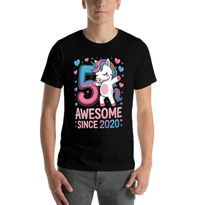 Awesome Since 2020 Dabbing Unicorn 5th Birthday Party  Affordable Price T-Shirt