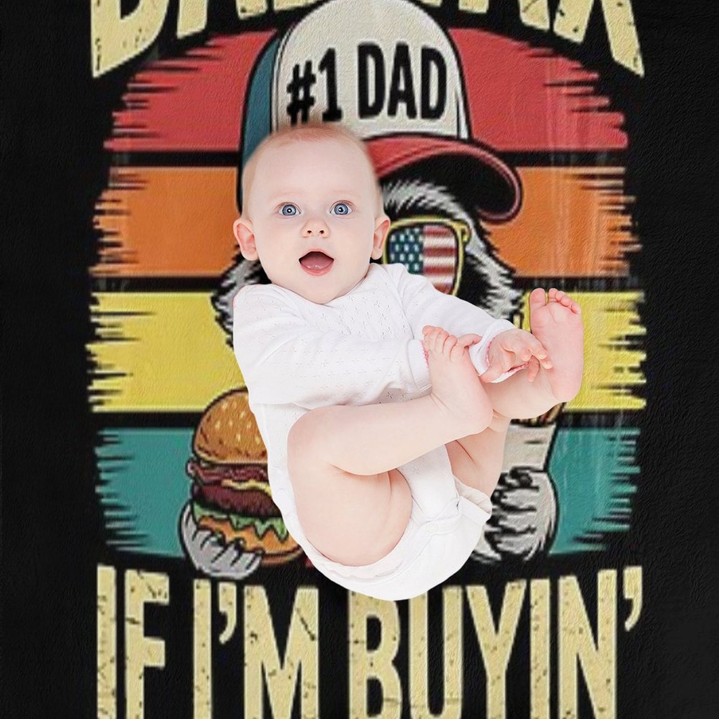 Dad Tax If I'm Buying I'm Tryin Funny Dad 4th Of July Retro Wrinkle-free Throw Blanket