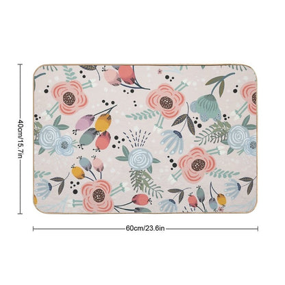 Festive Flowers - Pink Durable Bath Mat