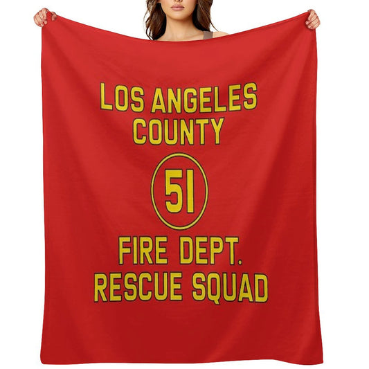 Emergency Squad 51 Side of Truck Reproduction Logo Compact Throw Blanket