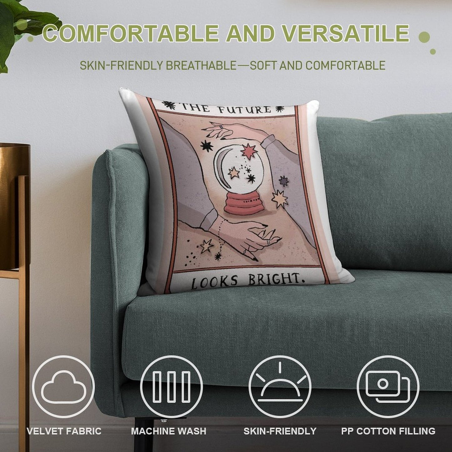 The Future Looks Bright Soft Decorative Cover Throw Pillow