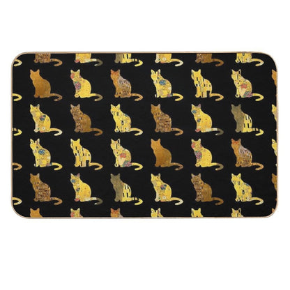 Klimt Cats in Gold And Black  Dirt-Trapping Bath Mat