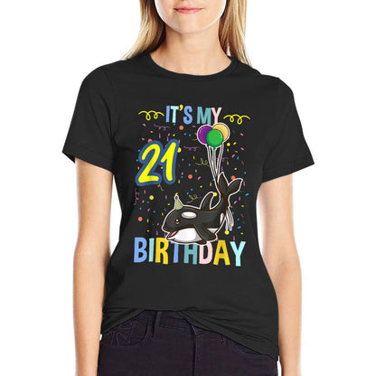 Its My 21st Birthday Orca Sea Animal  Easy-care T-Shirt