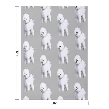 Bichon Frise Standing Beauty Travel-friendly Throw Blanket