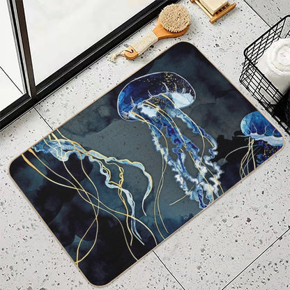 Metallic Ocean III  Easy Maintenance Bath Mat