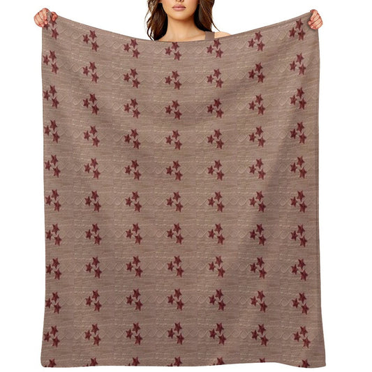 Red Cardigan Star (Printed Image - Not Real Knit) Anti-pilling Throw Blanket