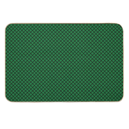 Green And Black Medallions  Stain-Proof Bath Mat