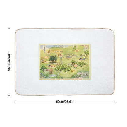 Hundred Acre Woods Map  Rapid-Drying Bath Mat