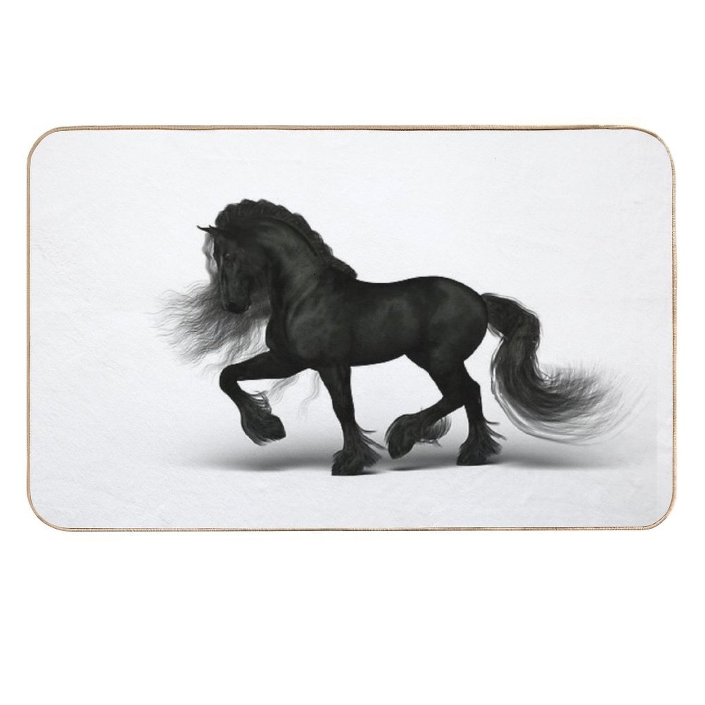 Friesian Horse  Slip-Resistant Bath Mat