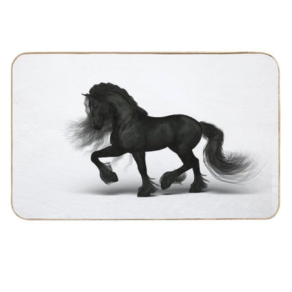 Friesian Horse  Slip-Resistant Bath Mat