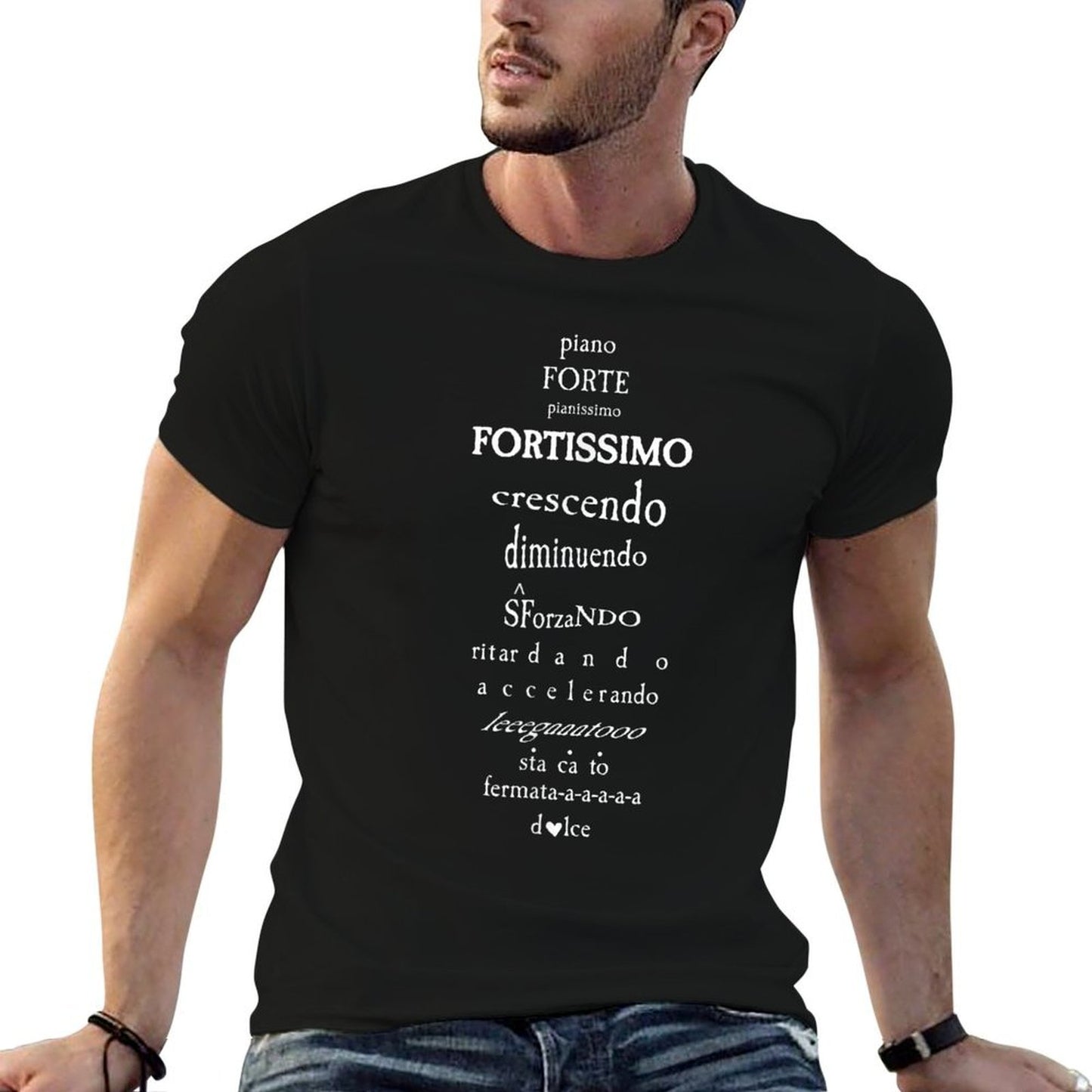 Music Teacher Humorous Dynamics for Funny Musicians  Tagless Design T-Shirt