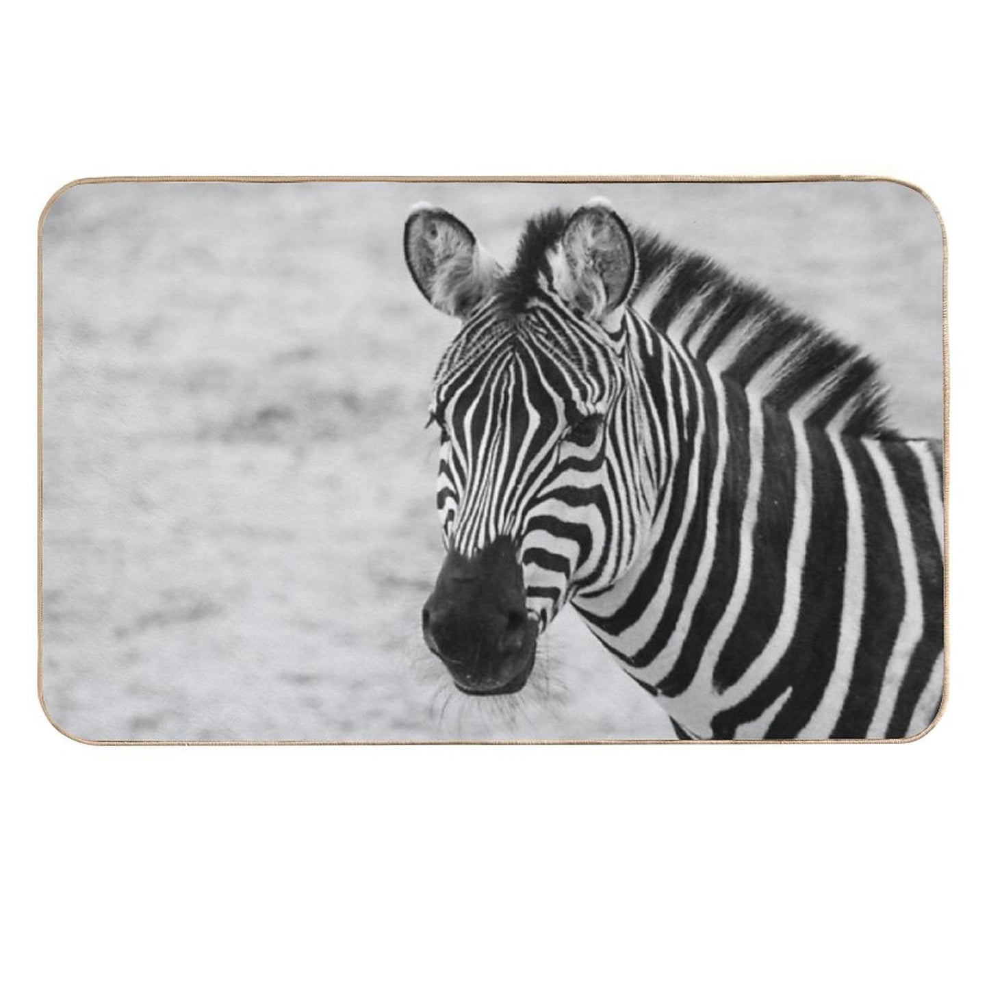 Zebra in Mono  Repositionable Bath Mat