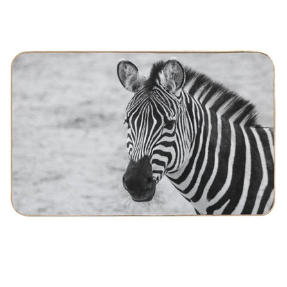 Zebra in Mono  Repositionable Bath Mat